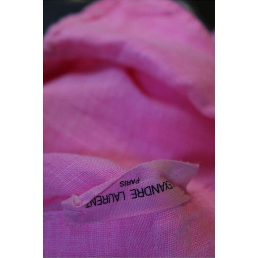 Alexandre Laurent Womens Linen Button Up Blouse Pants Set Neon Pink Size L - Picture 7 of 8